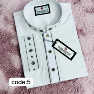 প্রিমিয়াম এমব্রয়ডারি ঈদ পাঞ্জাবি (কোড:5) white