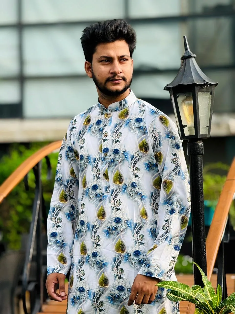 চায়না স্টিজ কাপড়ের থ্রিডি প্রিন্ট পাঞ্জাবি code:9